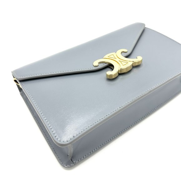 Celine Slate Blue Triomphe Margo Chain Flap - Picture 6 of 10